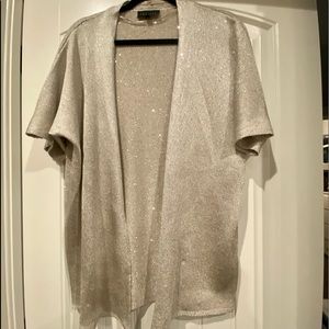 Champagne Sparkle Half Sleeve Open Cardigan